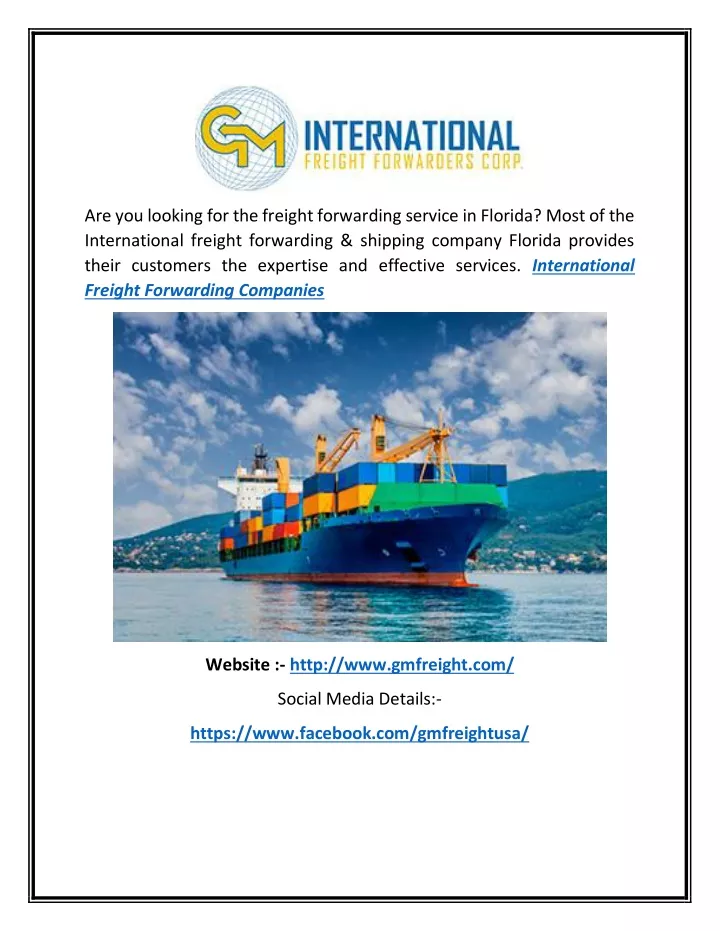 are you looking for the freight forwarding