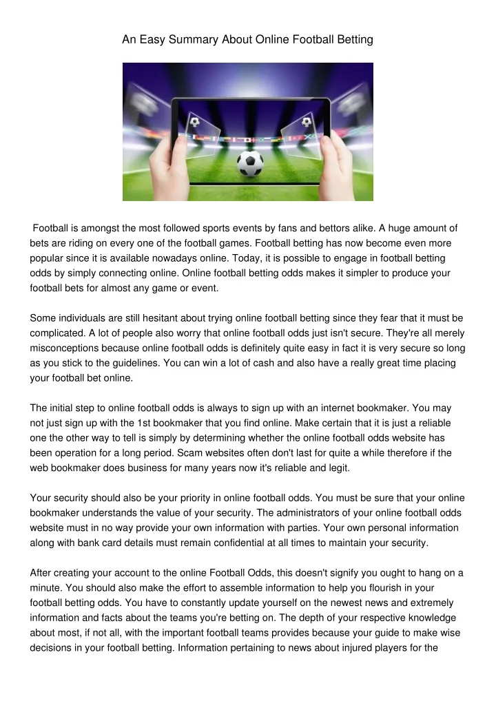 an easy summary about online football betting