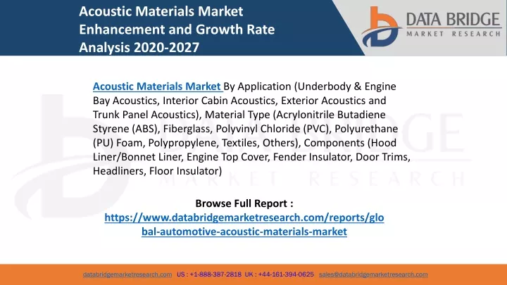 acoustic materials market enhancement and growth