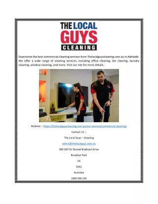 Office Cleaning Adelaide | Thelocalguyscleaning.com.au