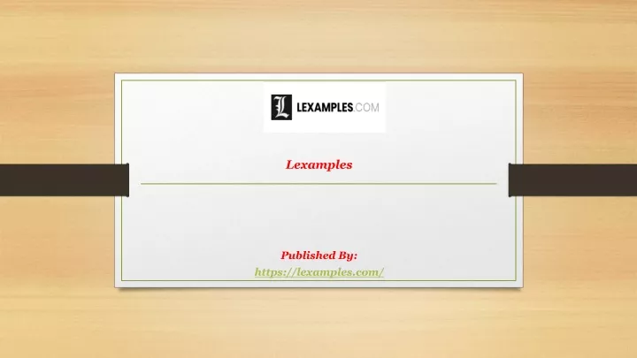 lexamples published by https lexamples com