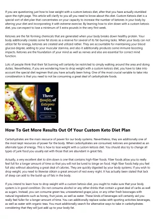 7 Little Changes That'll Make A Big Difference With Your Custom Keto Diet Plan