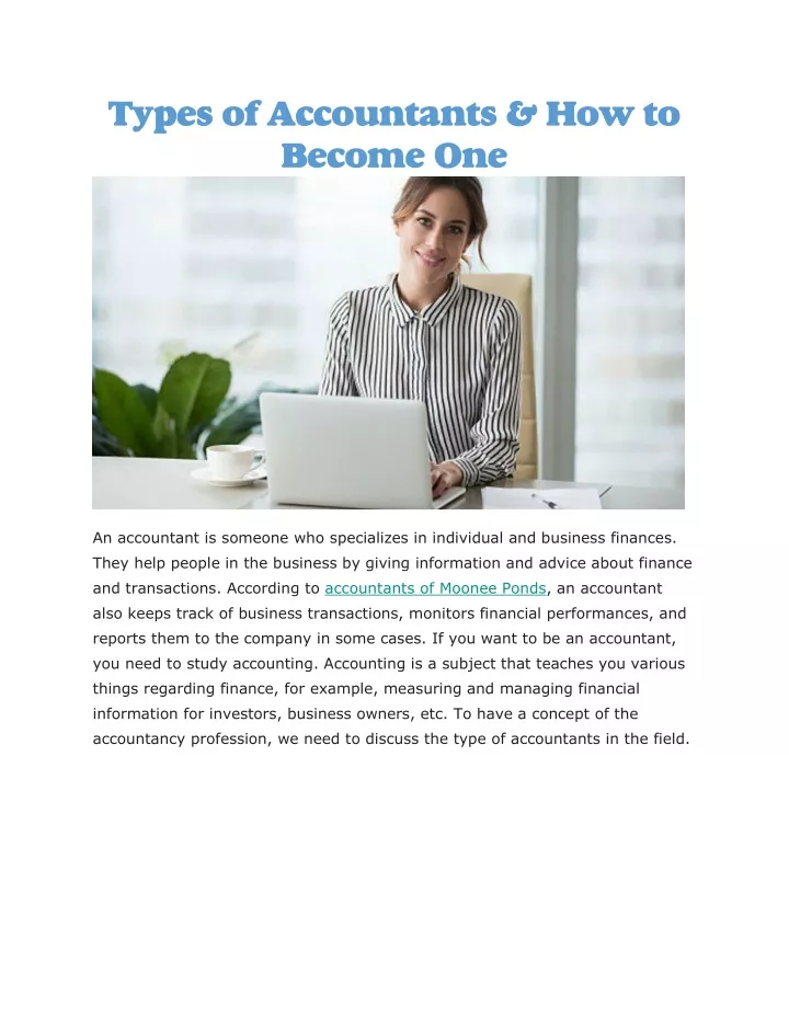 types of accountants how to become one