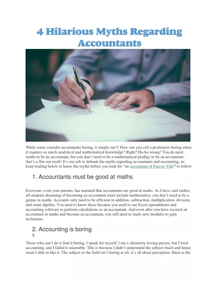 4 hilarious myths regarding accountants