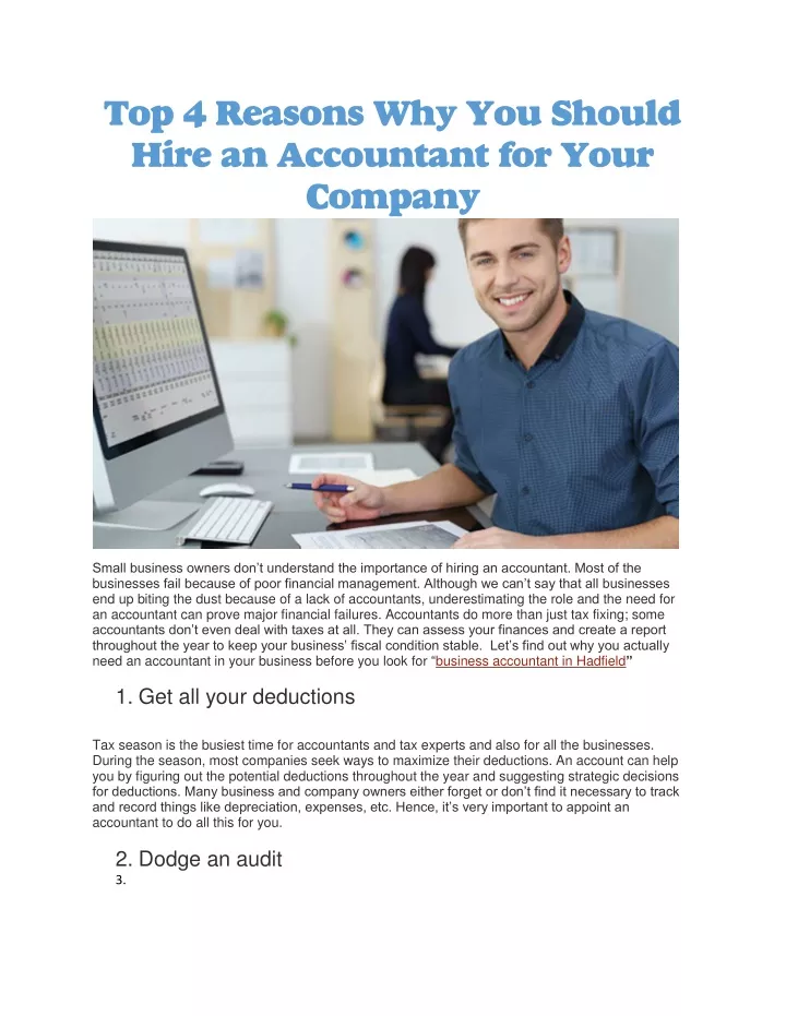 top 4 reasons why you should hire an accountant