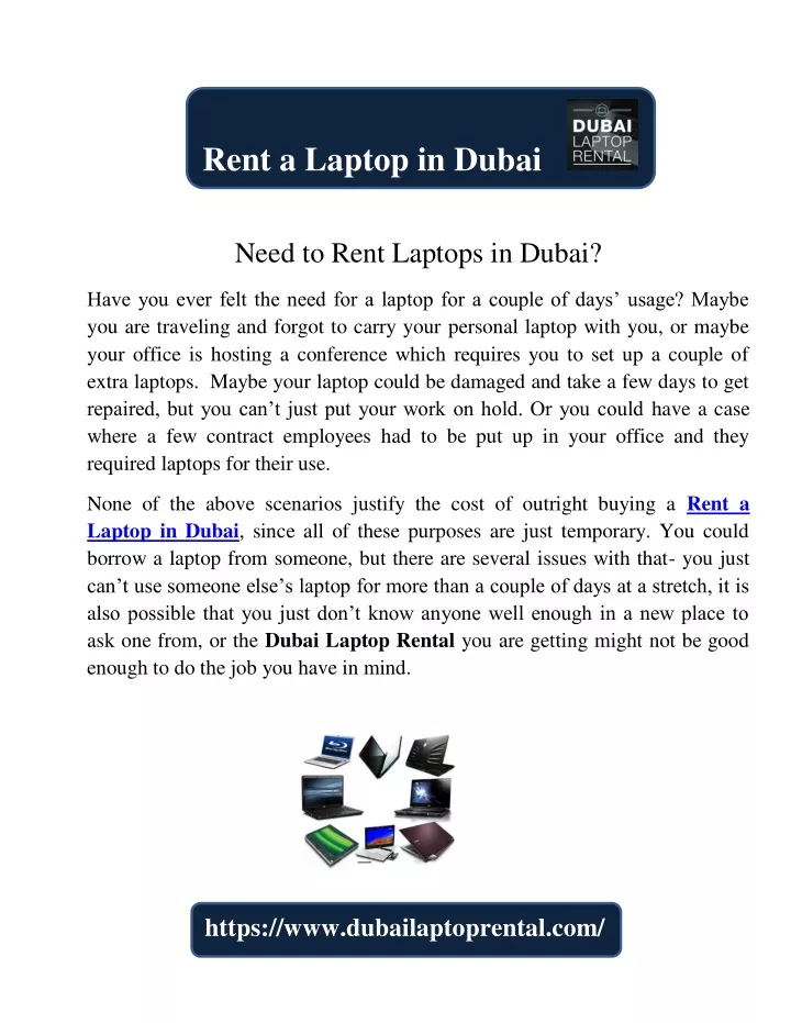 rent a laptop in dubai