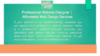 Professional Website Designer | Affordable Web Design Services