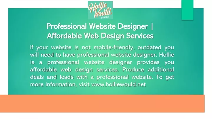 professional website designer affordable