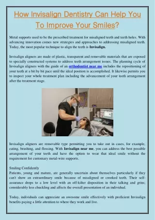 how invisalign dentistry can help