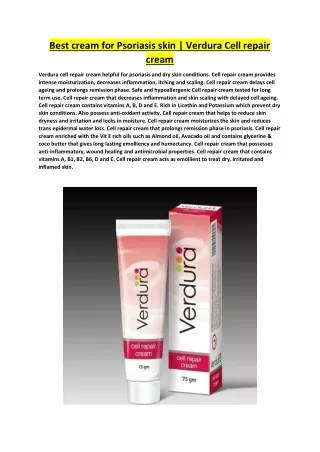 best cream for psoriasis skin verdura cell repair