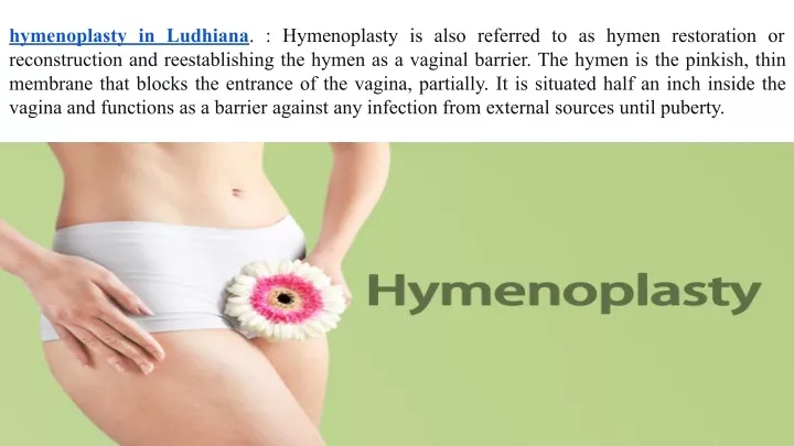 hymenoplasty in ludhiana hymenoplasty is also
