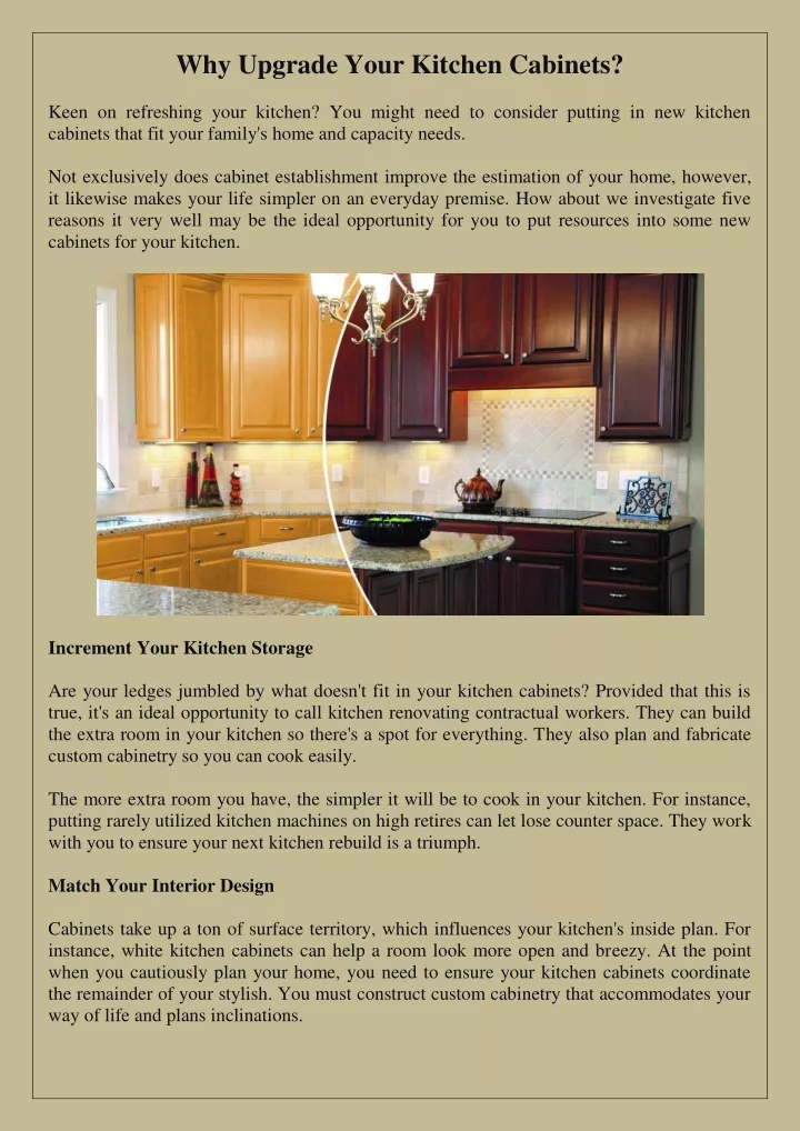 why upgrade your kitchen cabinets