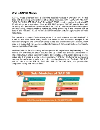 what is sap sd module