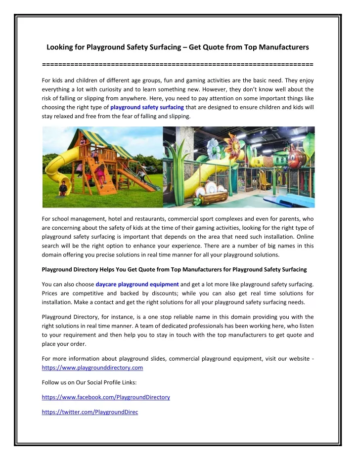 looking for playground safety surfacing get quote