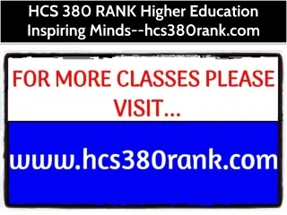 HCS 380 RANK Higher Education Inspiring Minds--hcs380rank.com