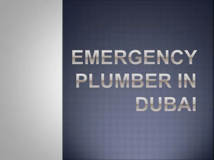 emergency plumber in dubai