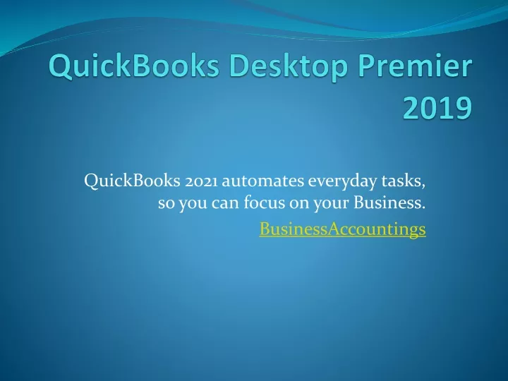 quickbooks desktop premier 2019