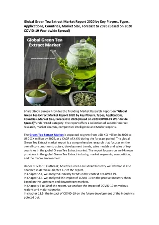global green tea extract market report 2020
