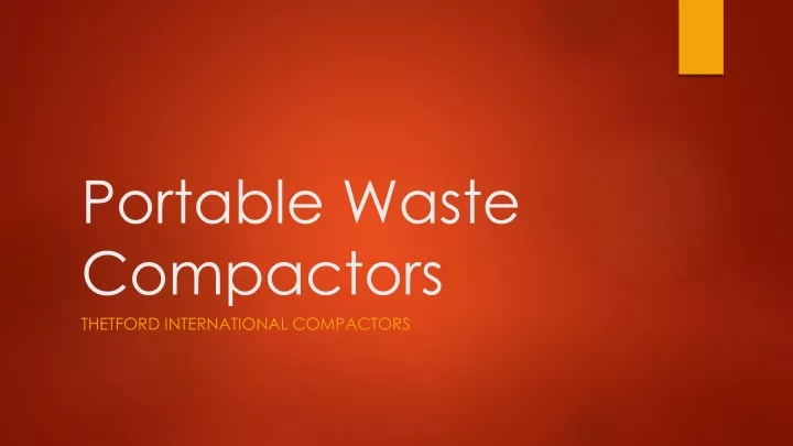 portable waste compactors