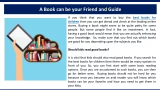 A Book can be your Friend and Guide