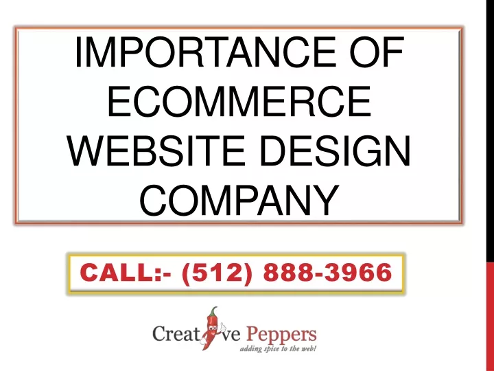 importance of ecommerce website design company