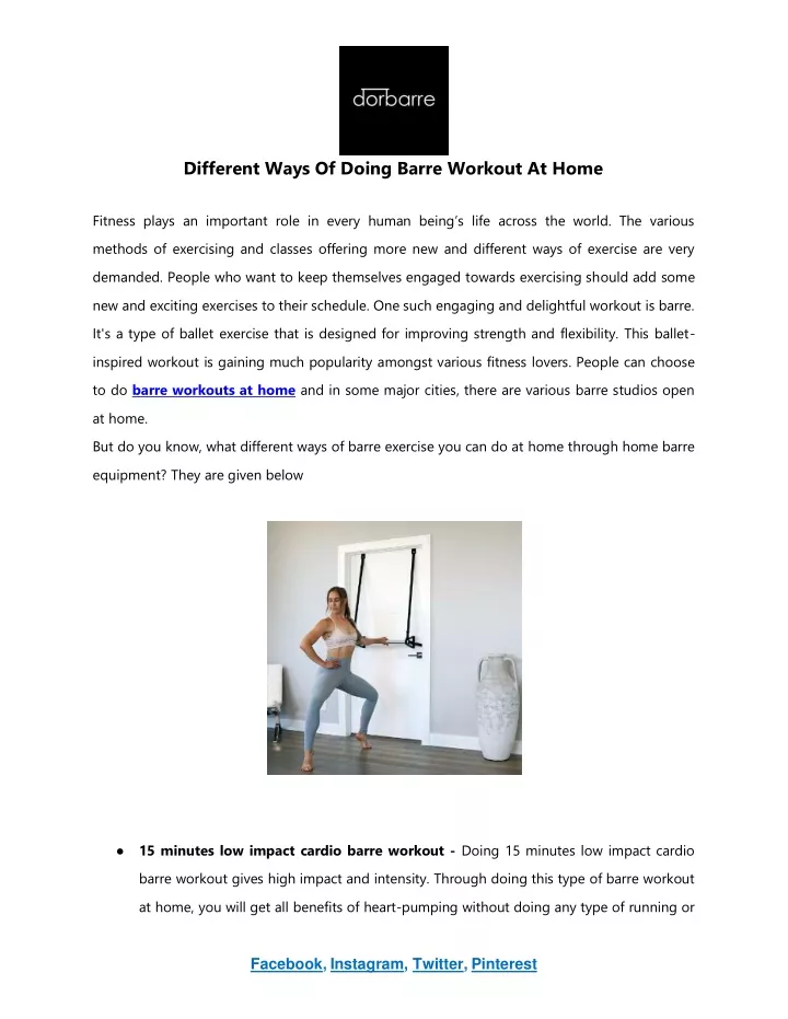 different ways of doing barre workout at home