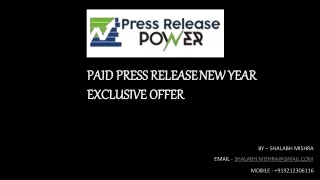 Paid Press Release Service (New Year Offer)