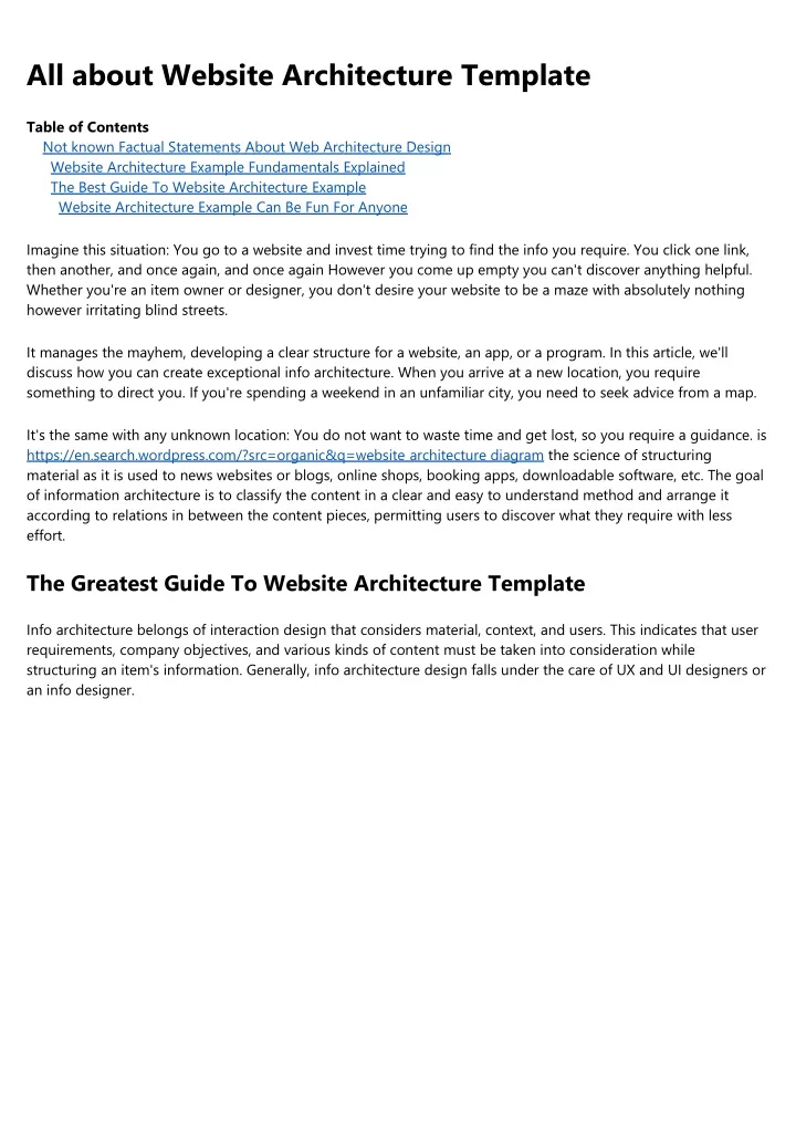 all about website architecture template