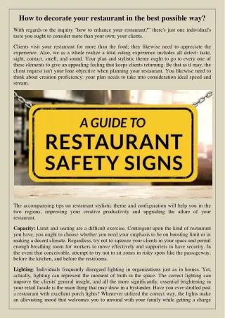 how to decorate your restaurant in the best