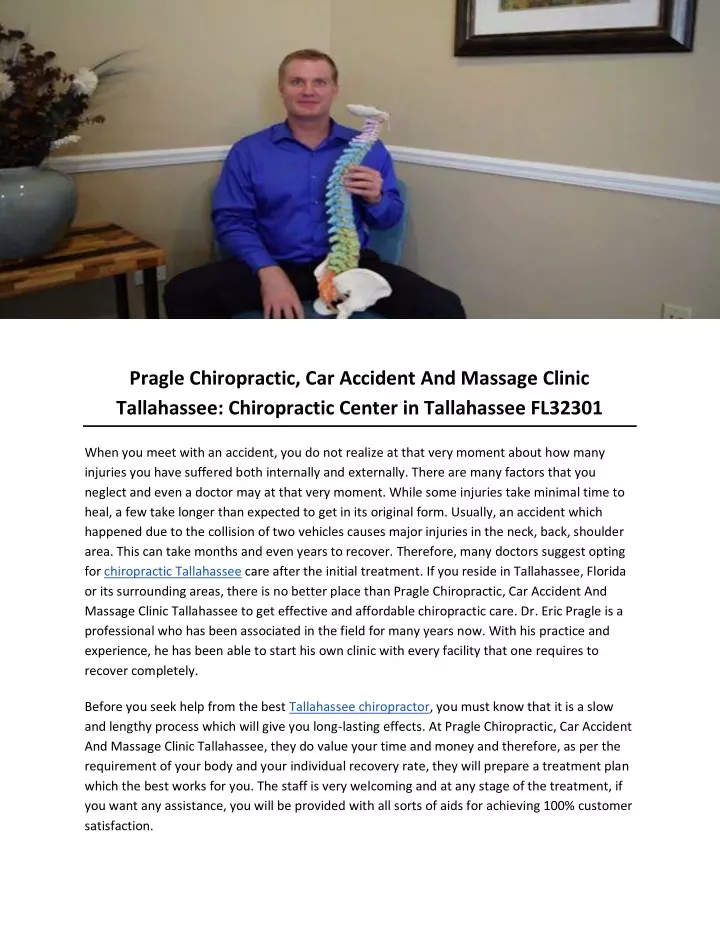 pragle chiropractic car accident and massage