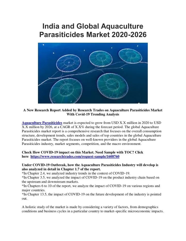india and global aquaculture parasiticides market