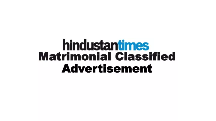 matrimonial classified advertisement