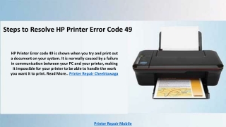 Steps to Resolve HP Printer Error Code 49