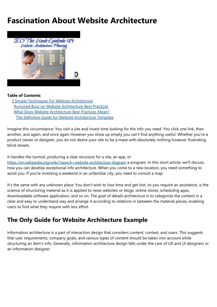 fascination about website architecture