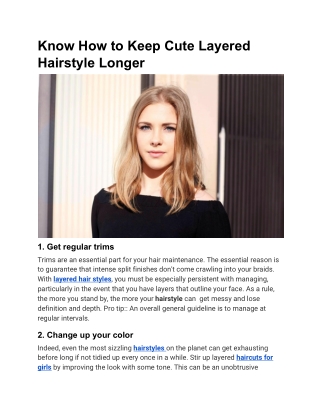 Know How to Keep Cute Layered Hairstyle Longer