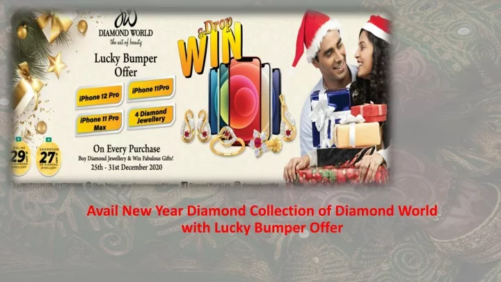 avail new year diamond collection of diamond world with lucky bumper offer
