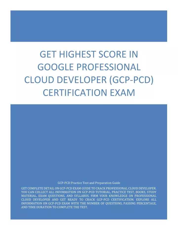 get highest score in google professional cloud