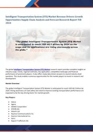 intelligent transportation system its market