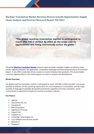 machine translation market revenue drivers growth