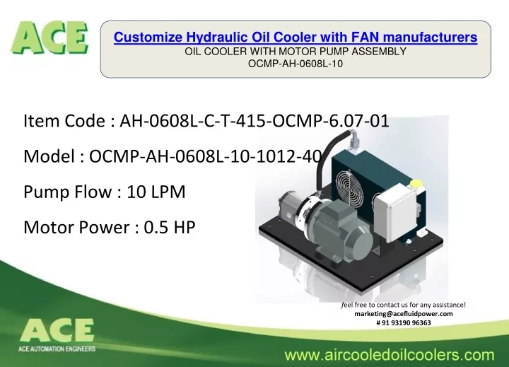 customize hydraulic oil cooler with