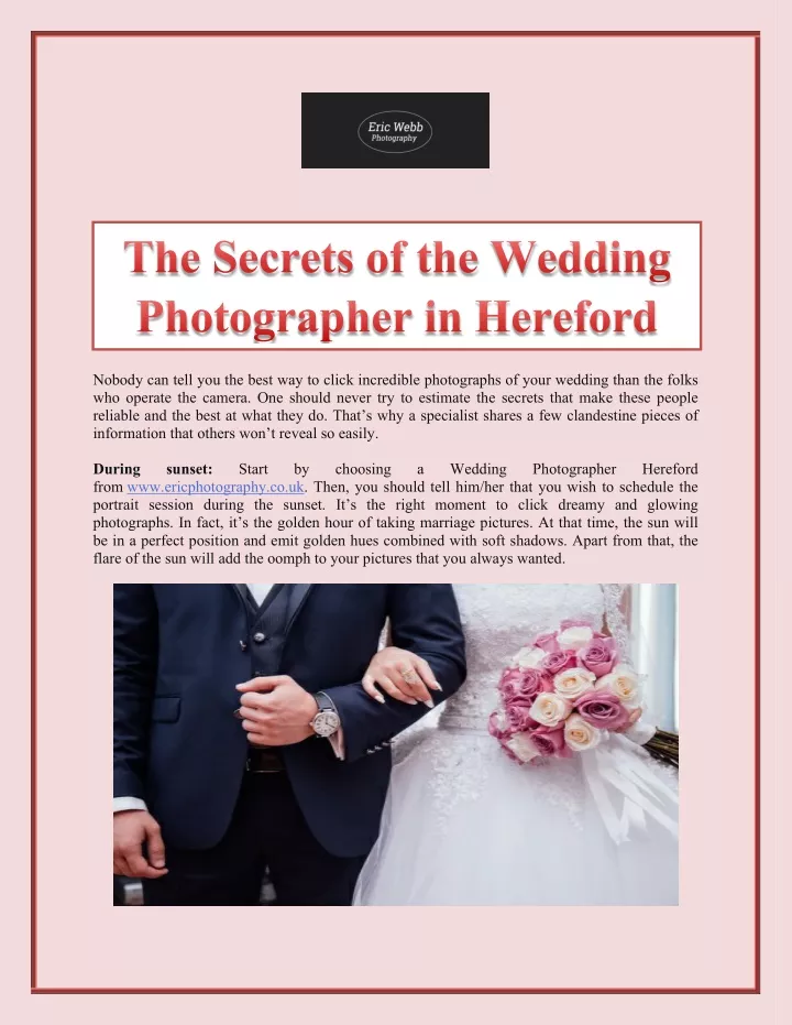 the secrets of the wedding photographer