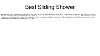 Best Sliding shower door