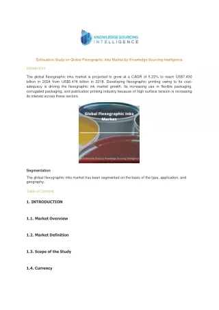 exhaustive study on global flexographic inks