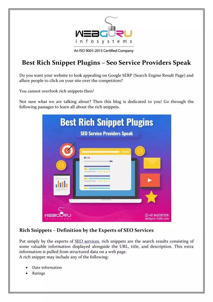 best rich snippet plugins seo service providers