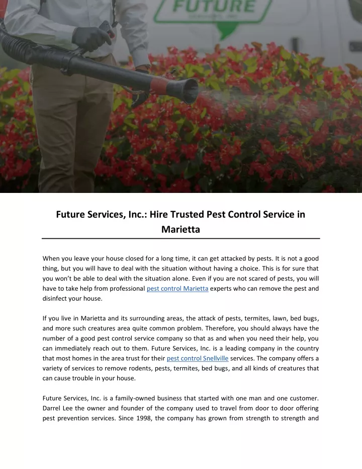 future services inc hire trusted pest control