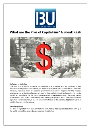 what are the pros of capitalism a sneak peak