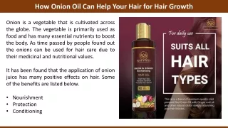 How Onion Oil Can Help Your Hair for Hair Growth