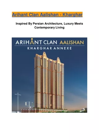 Arihant Aalishan | Big-sized Studio, 1, 2 & 3 BHK Residences in Kharghar