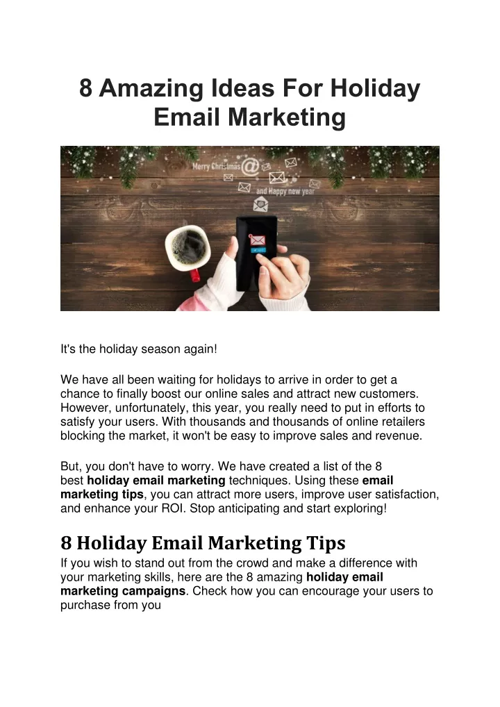 8 amazing ideas for holiday email marketing