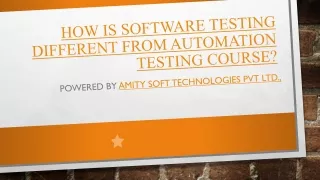 how is software testing different from automation testing course
